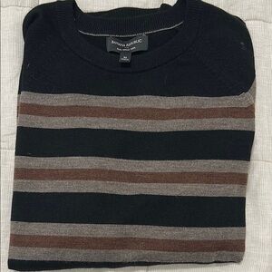LIKE NEW - never worn! Banana Republic Crewneck Sweater Black and Brown Striped